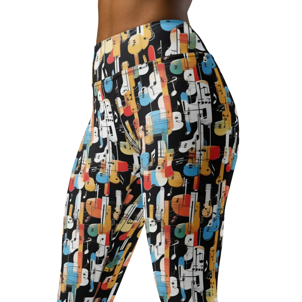 Jazz Mosaic on Yoga Leggings — Left Front