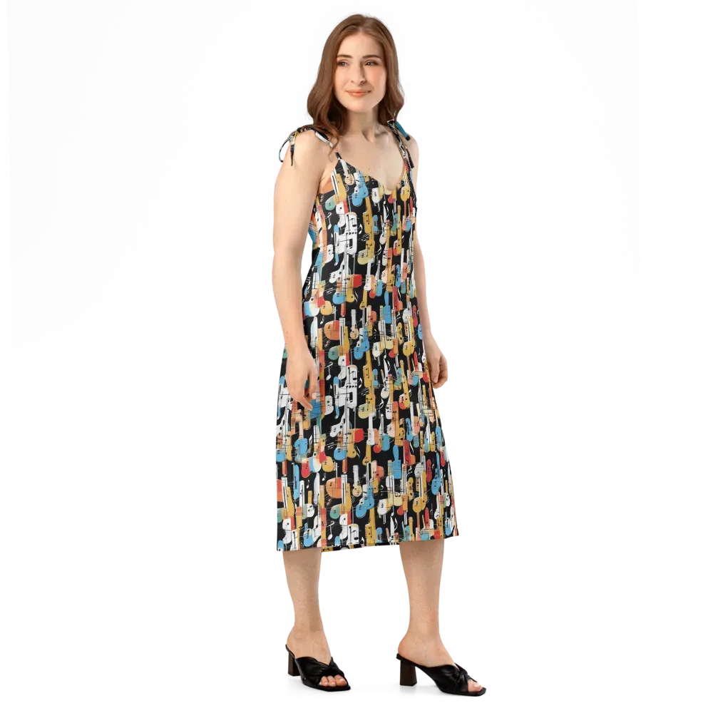 Jazz Mosaic on Slip Dress — Right Front