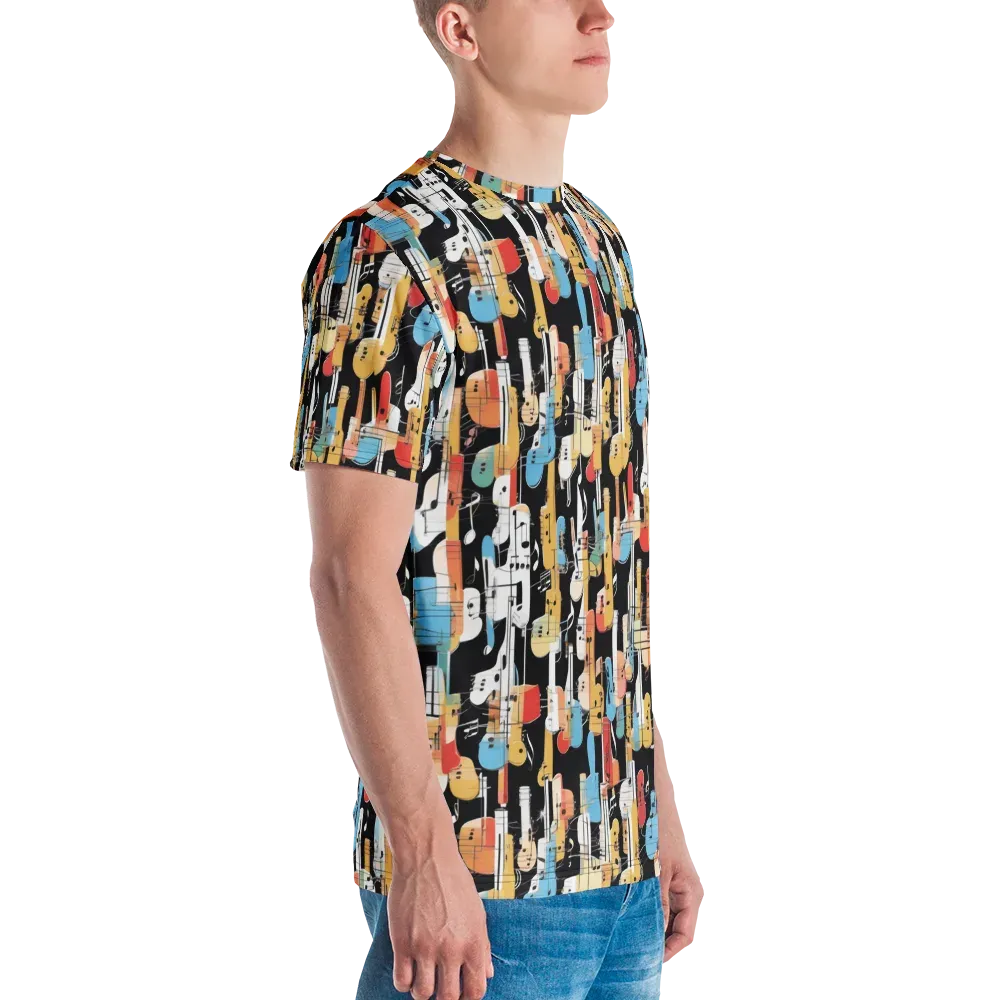 Jazz Mosaic on Men's Crew Neck T-Shirt — Right