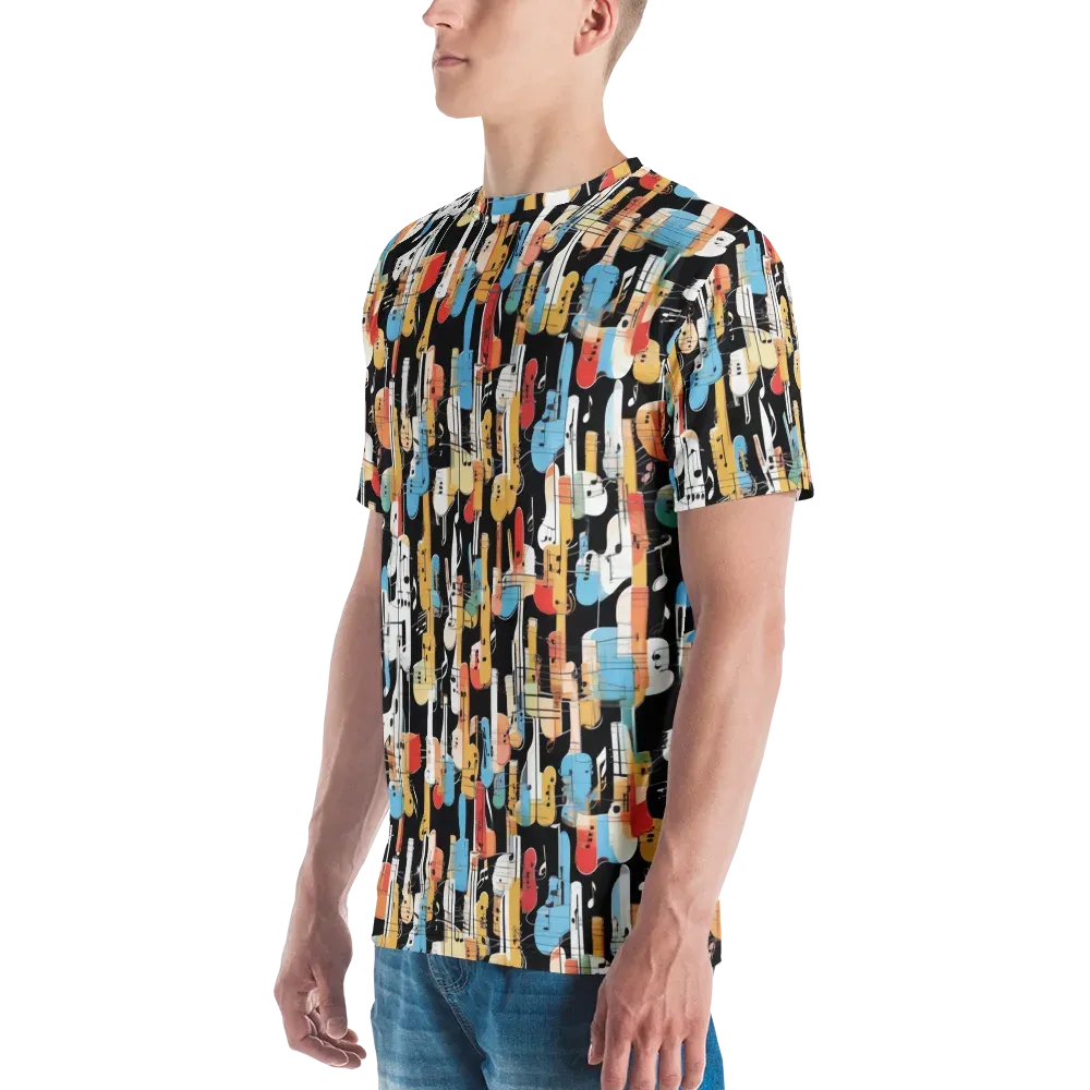 Jazz Mosaic on Men's Crew Neck T-Shirt — Left