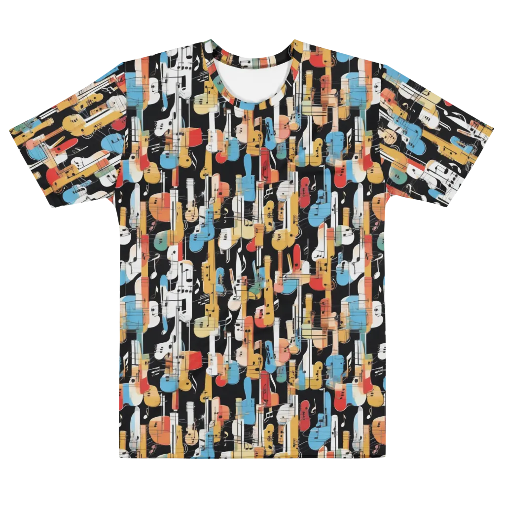 Jazz Mosaic on Men's Crew Neck T-Shirt — Front