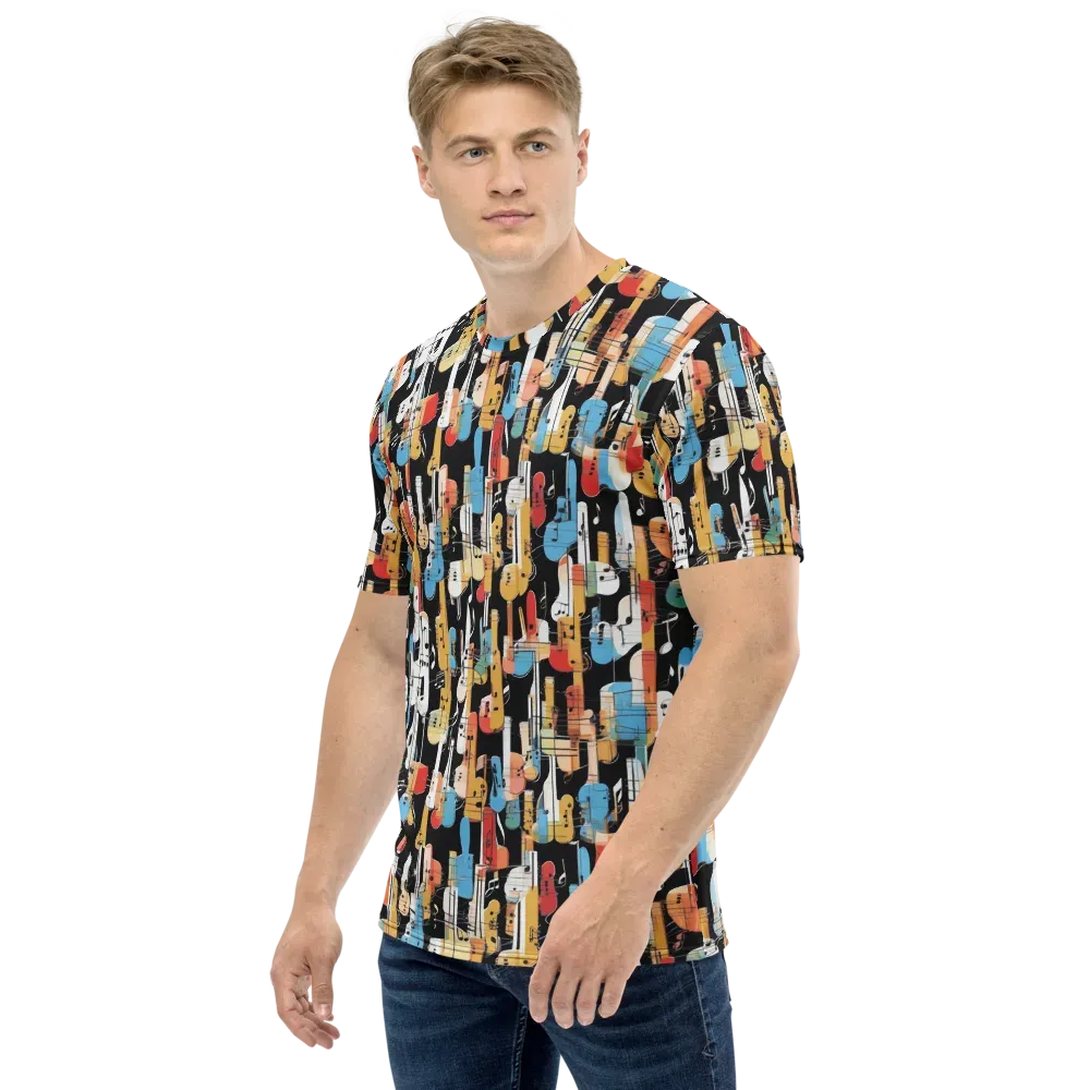 Jazz Mosaic on Men's Crew Neck T-Shirt — Left