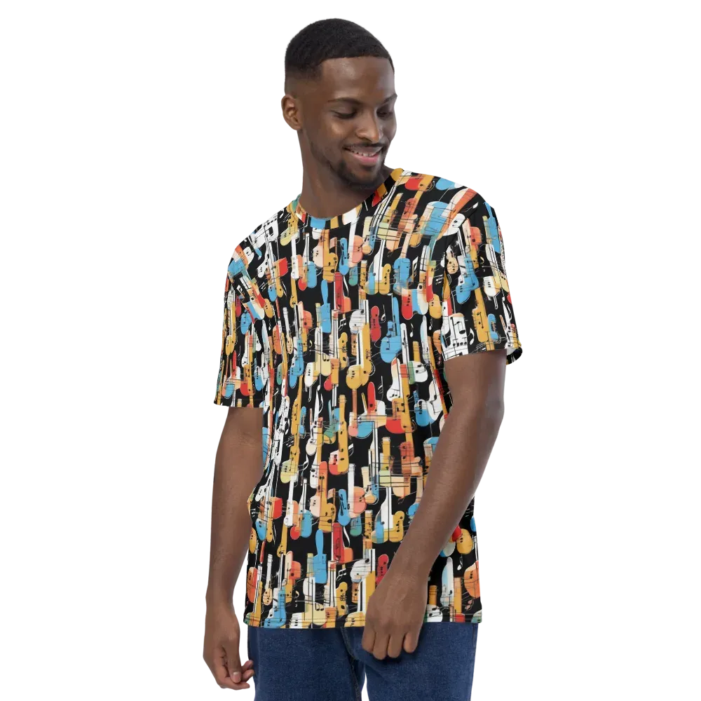 Jazz Mosaic on Men's Crew Neck T-Shirt — Left