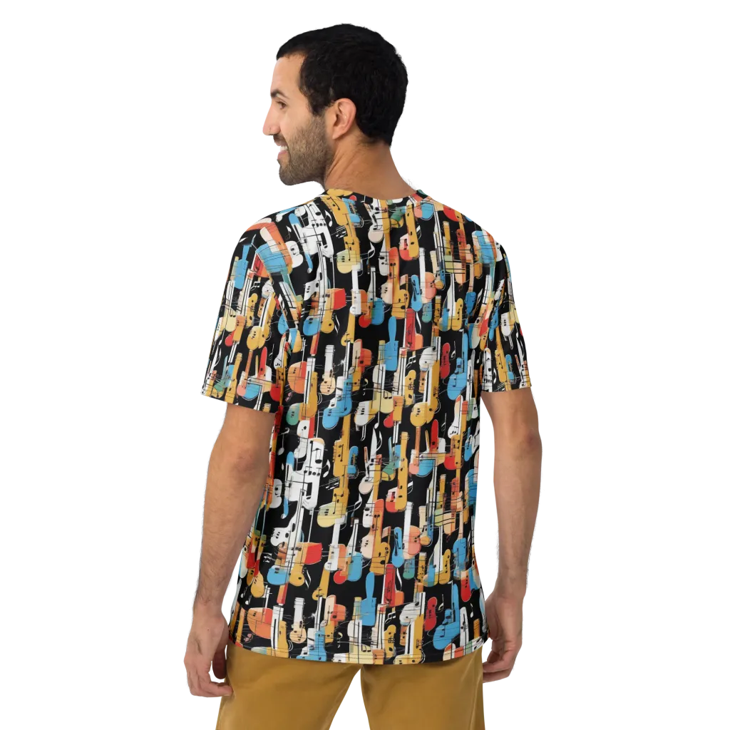 Jazz Mosaic on Men's Crew Neck T-Shirt — Back