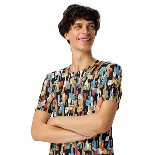 Jazz Mosaic on a Men's Crew Neck T-Shirt
