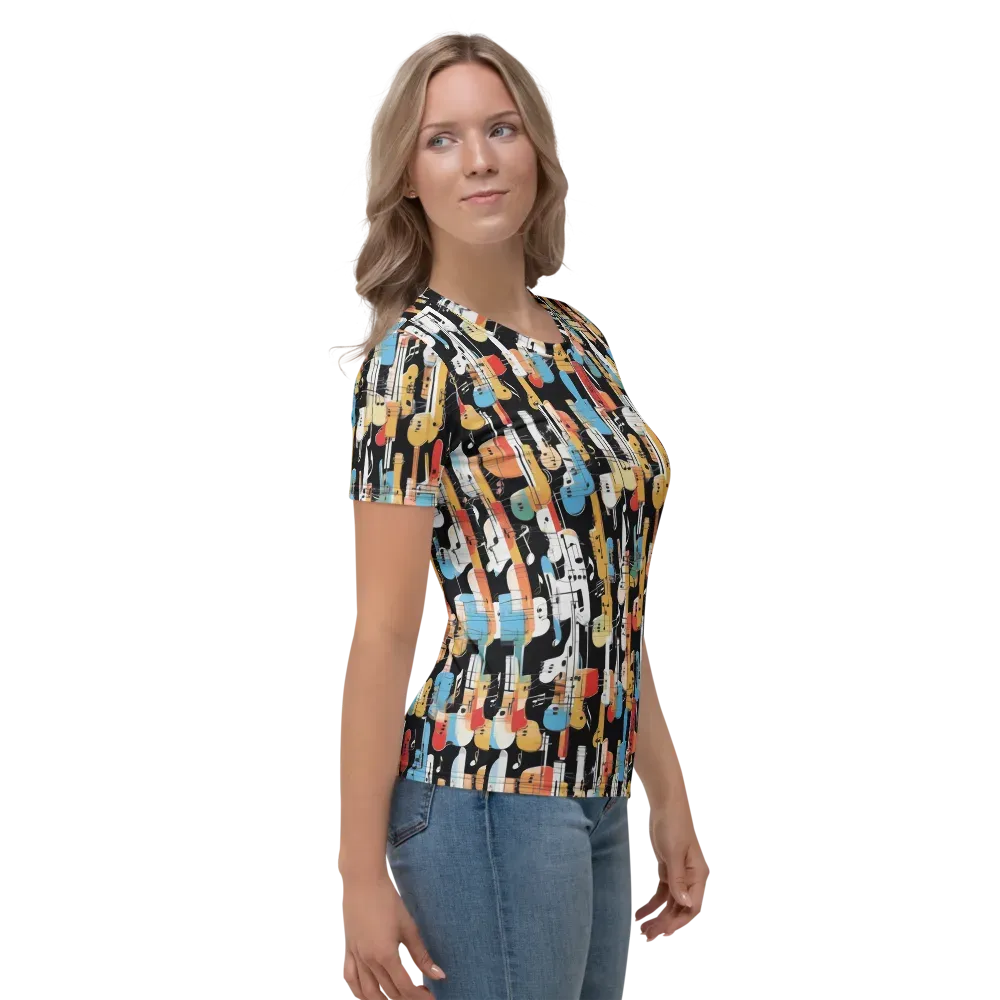 Jazz Mosaic on Women's Crew Neck T-Shirt — Right