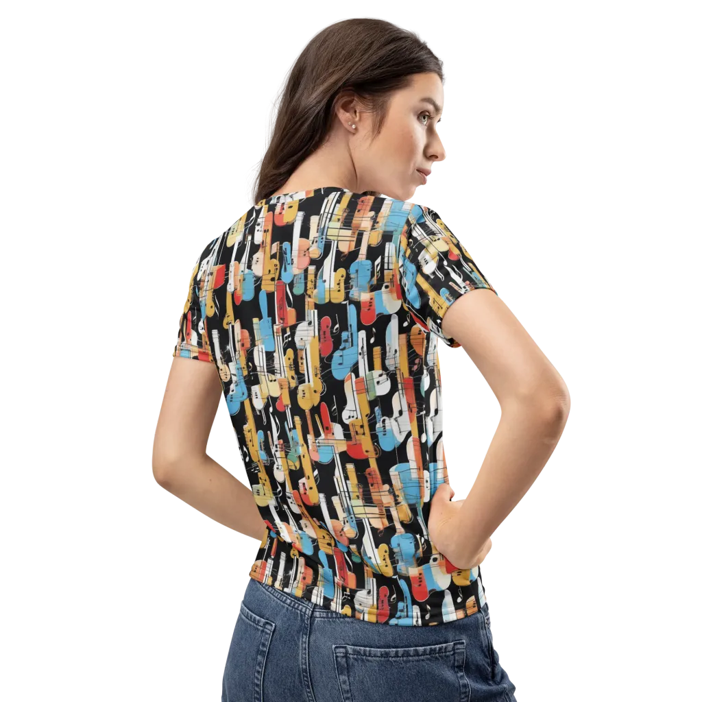 Jazz Mosaic on Women's Crew Neck T-Shirt — Back