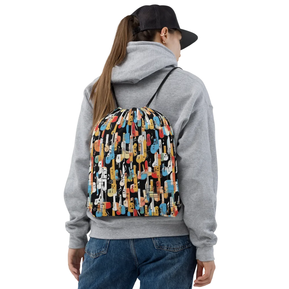 Jazz Mosaic on Drawstring Bag — Front