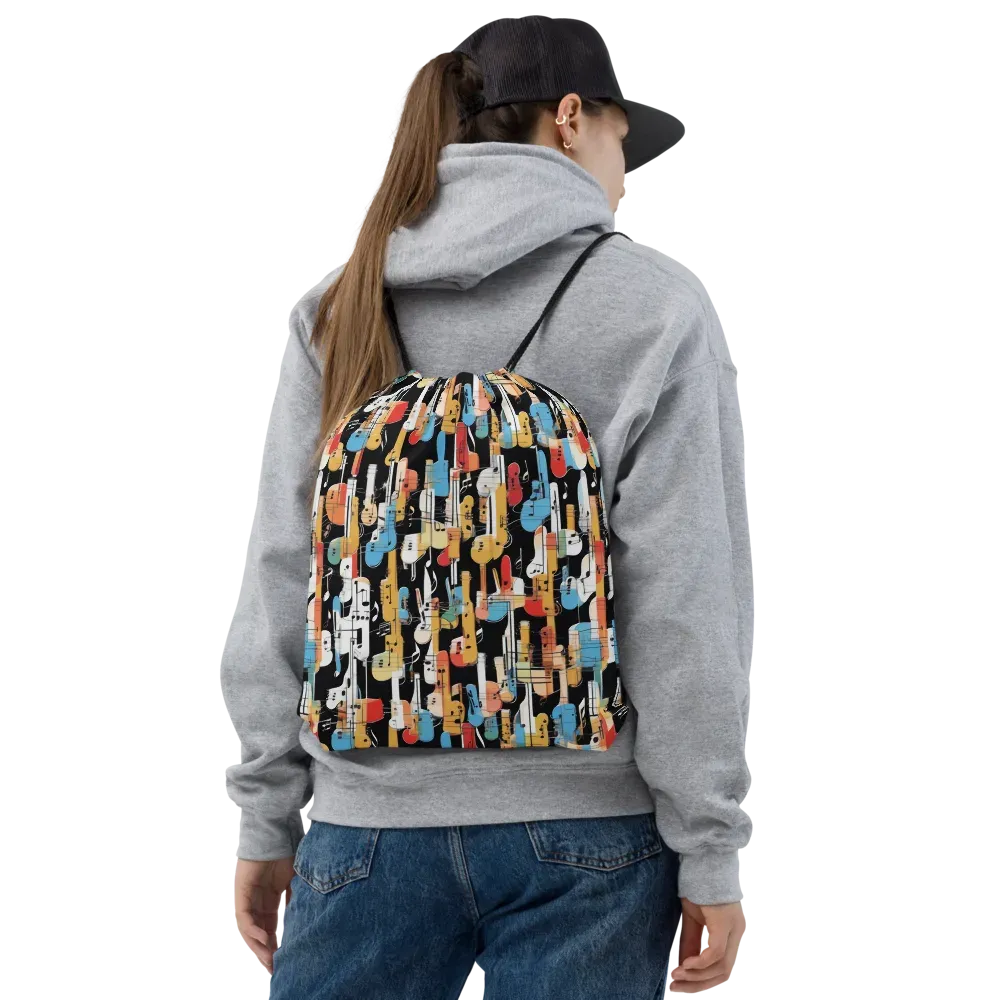 Jazz Mosaic on Drawstring Bag — Front