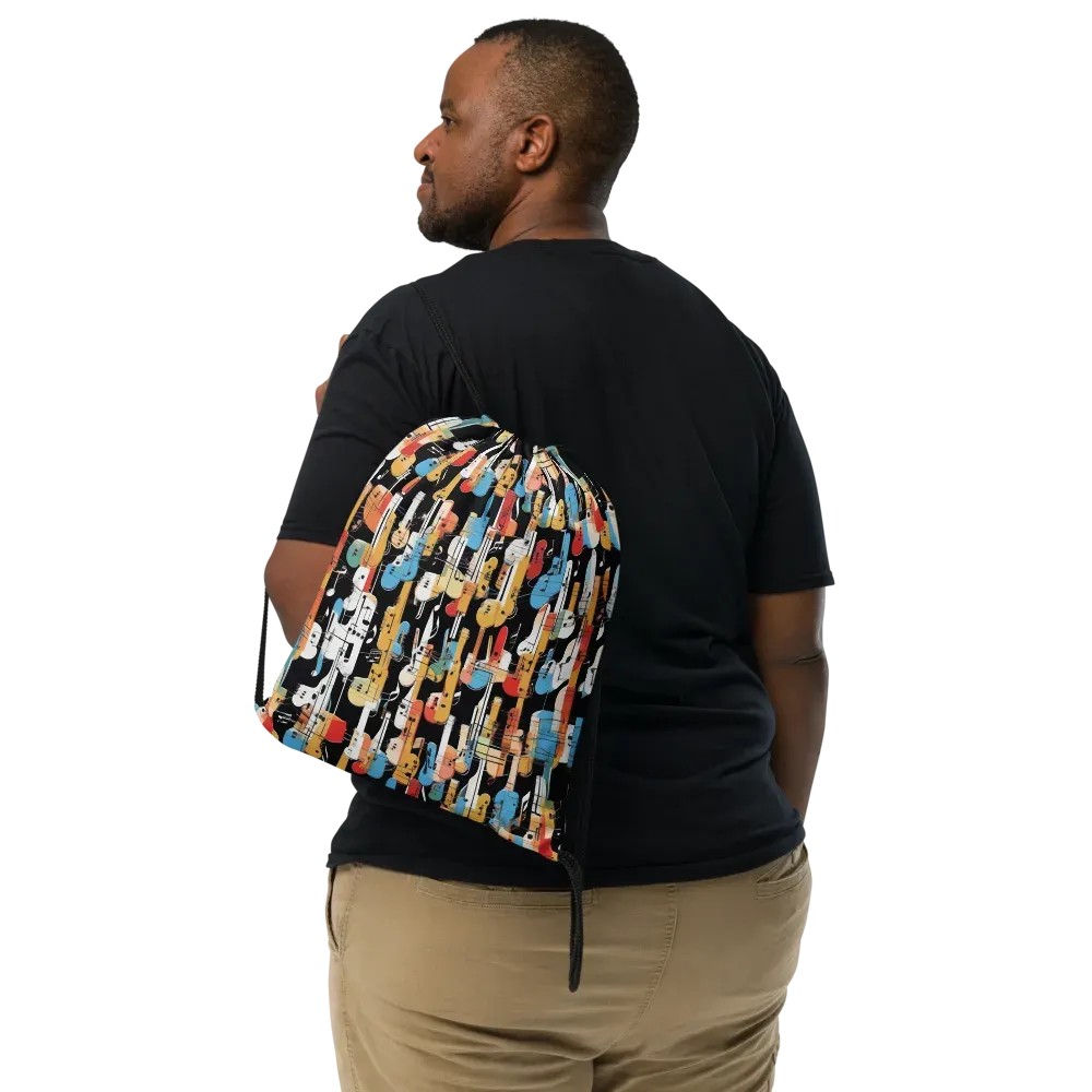 Jazz Mosaic on Drawstring Bag — Front