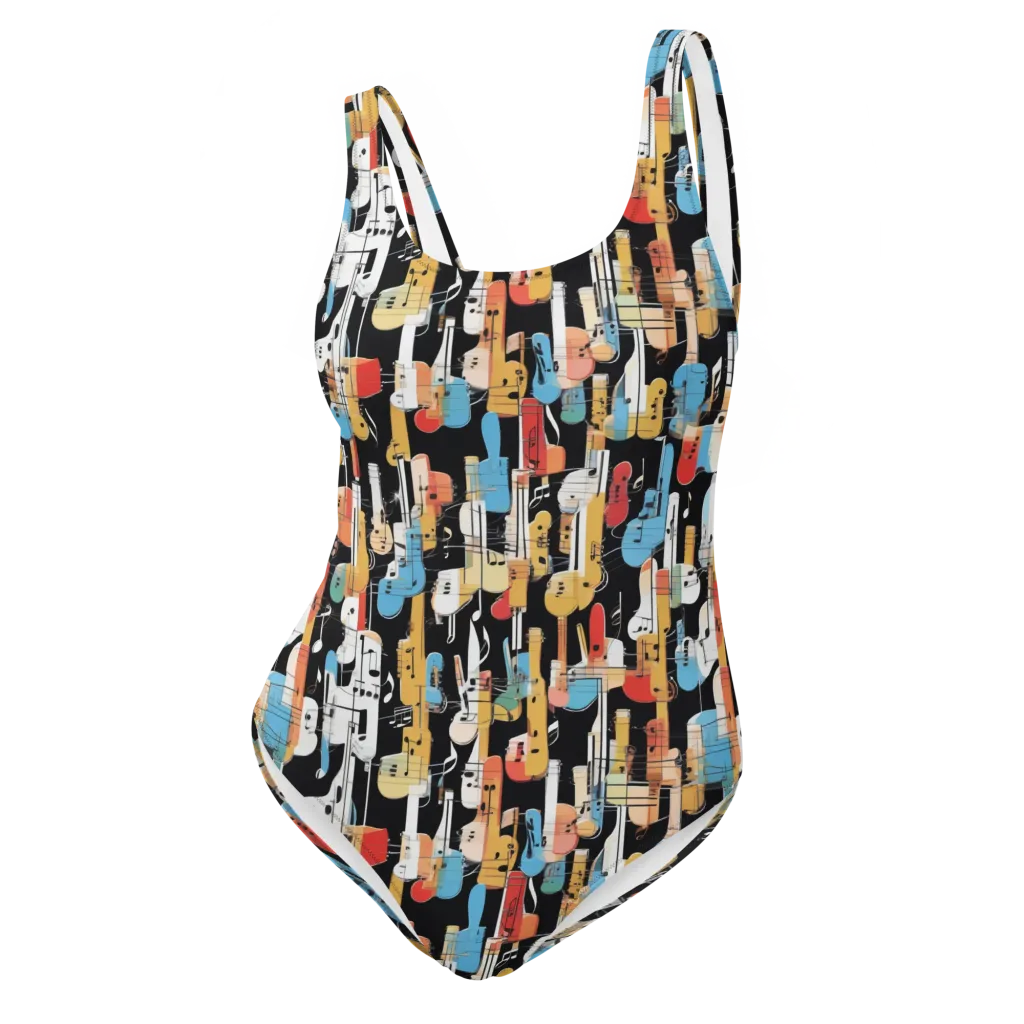 Jazz Mosaic on One-Piece Swimsuit — Front
