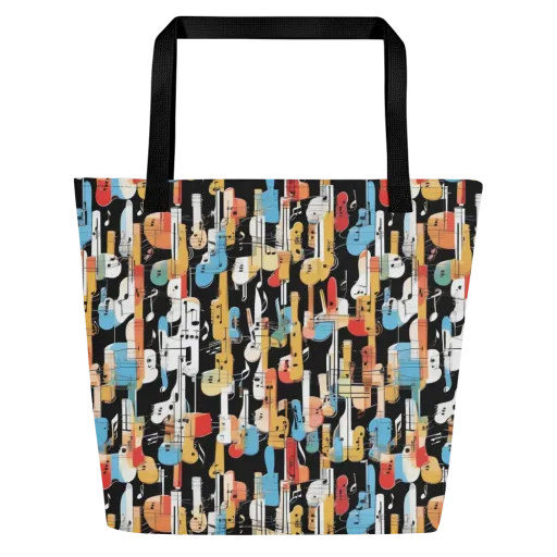 Jazz Mosaic on a Large Tote Bag W/ Pocket