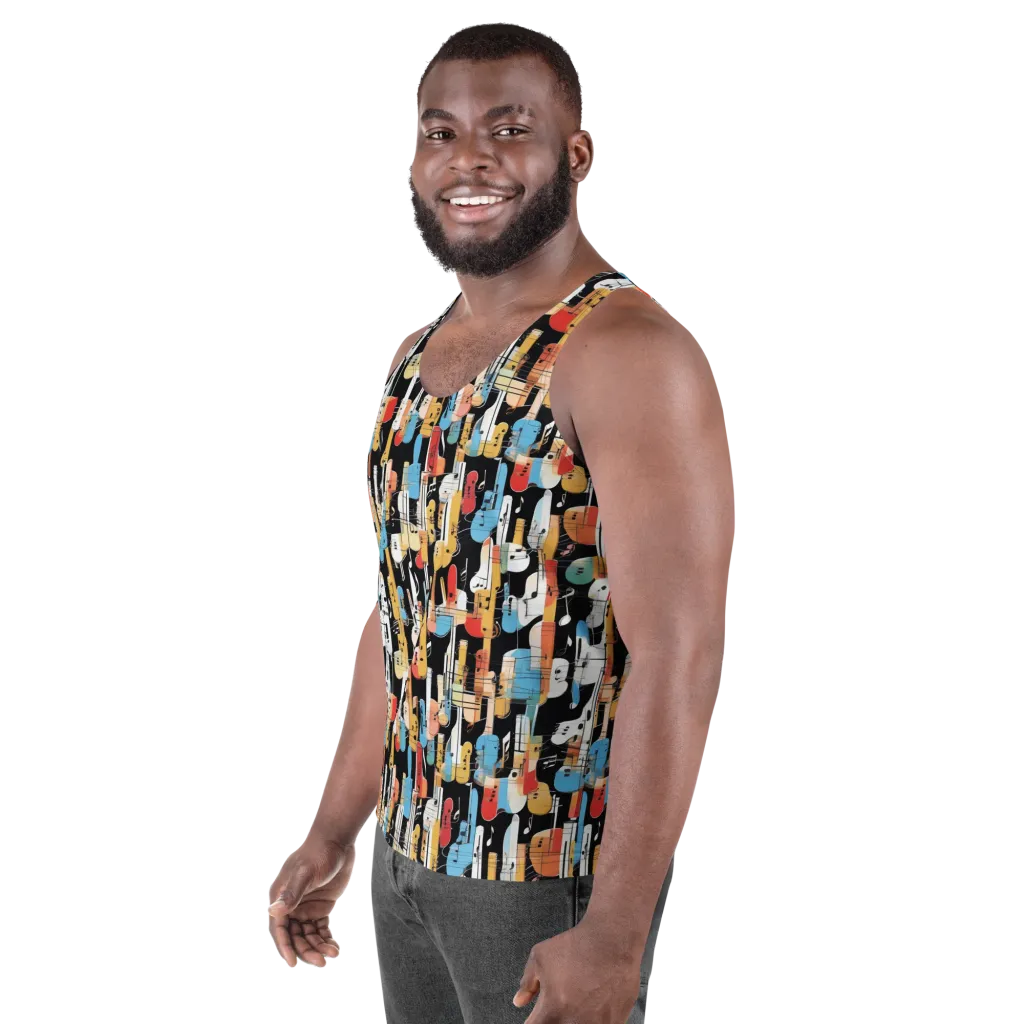 Jazz Mosaic on Men's Tank Top — Left Front