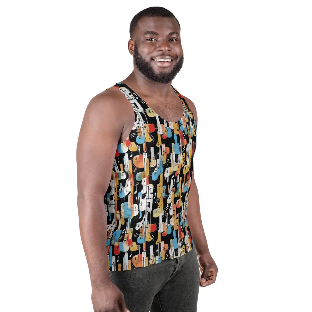 Jazz Mosaic on Men's Tank Top — Right Front