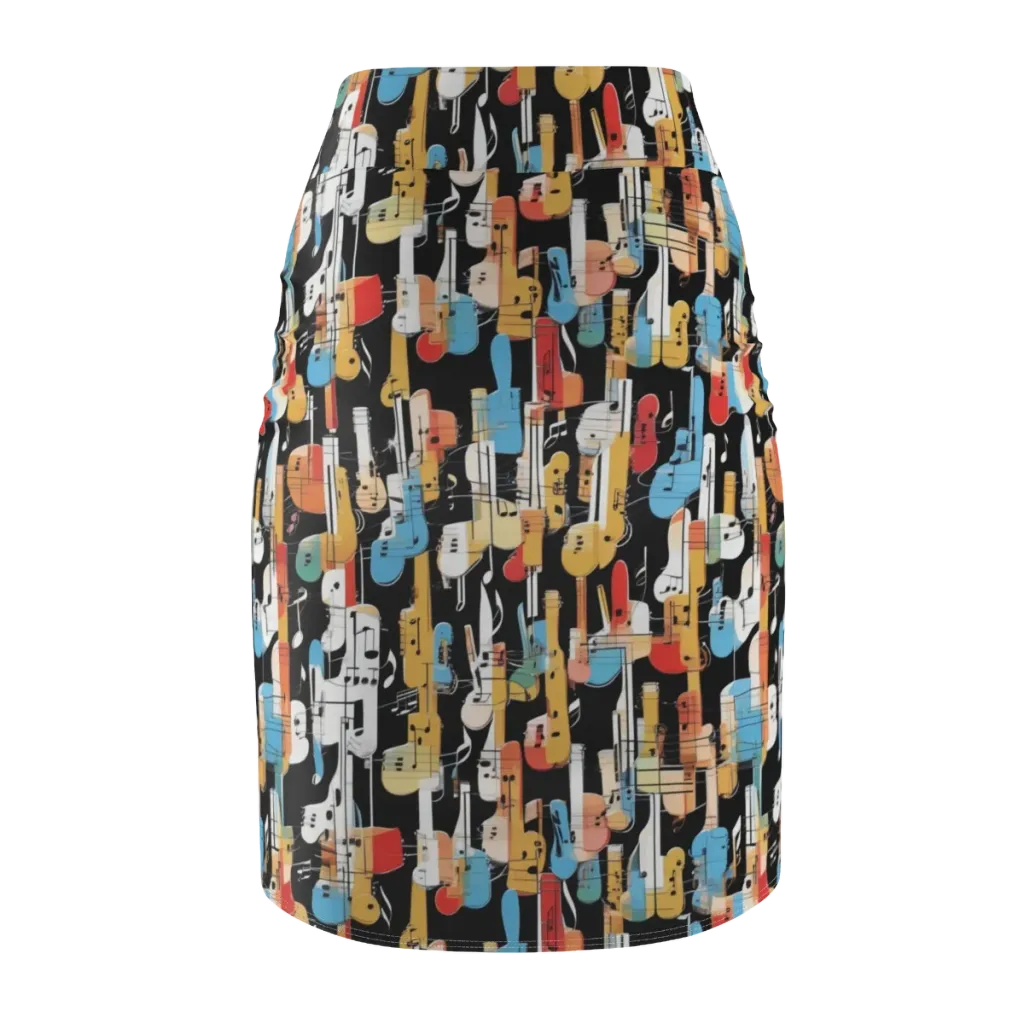 Jazz Mosaic on Pencil Skirt — Back