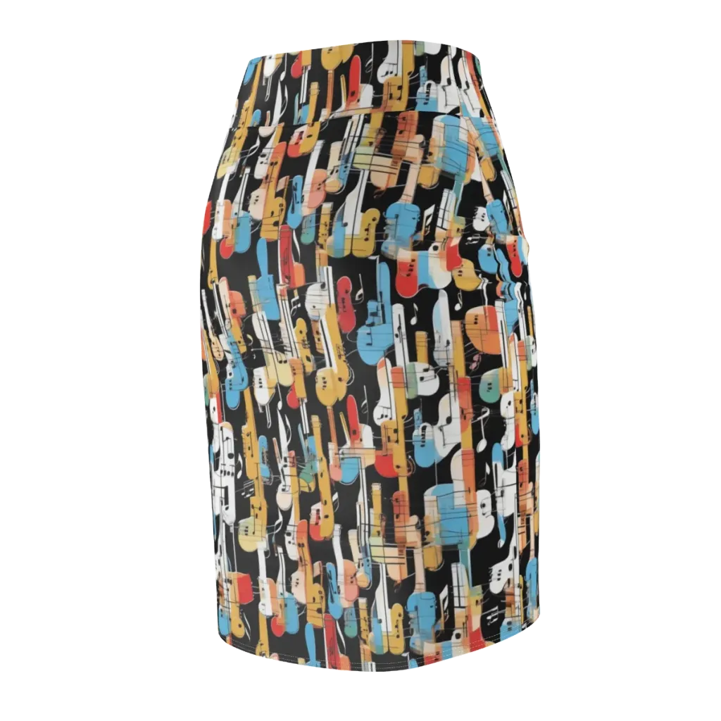 Jazz Mosaic on Pencil Skirt — Back Side