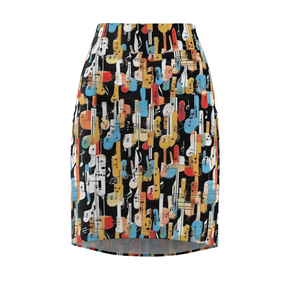 Jazz Mosaic on Pencil Skirt — Front