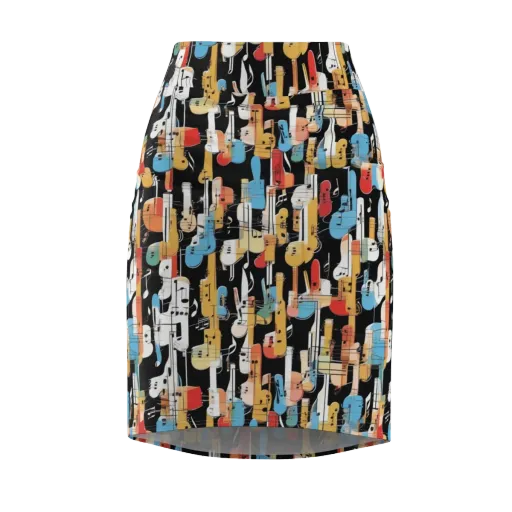 Jazz Mosaic on a Pencil Skirt