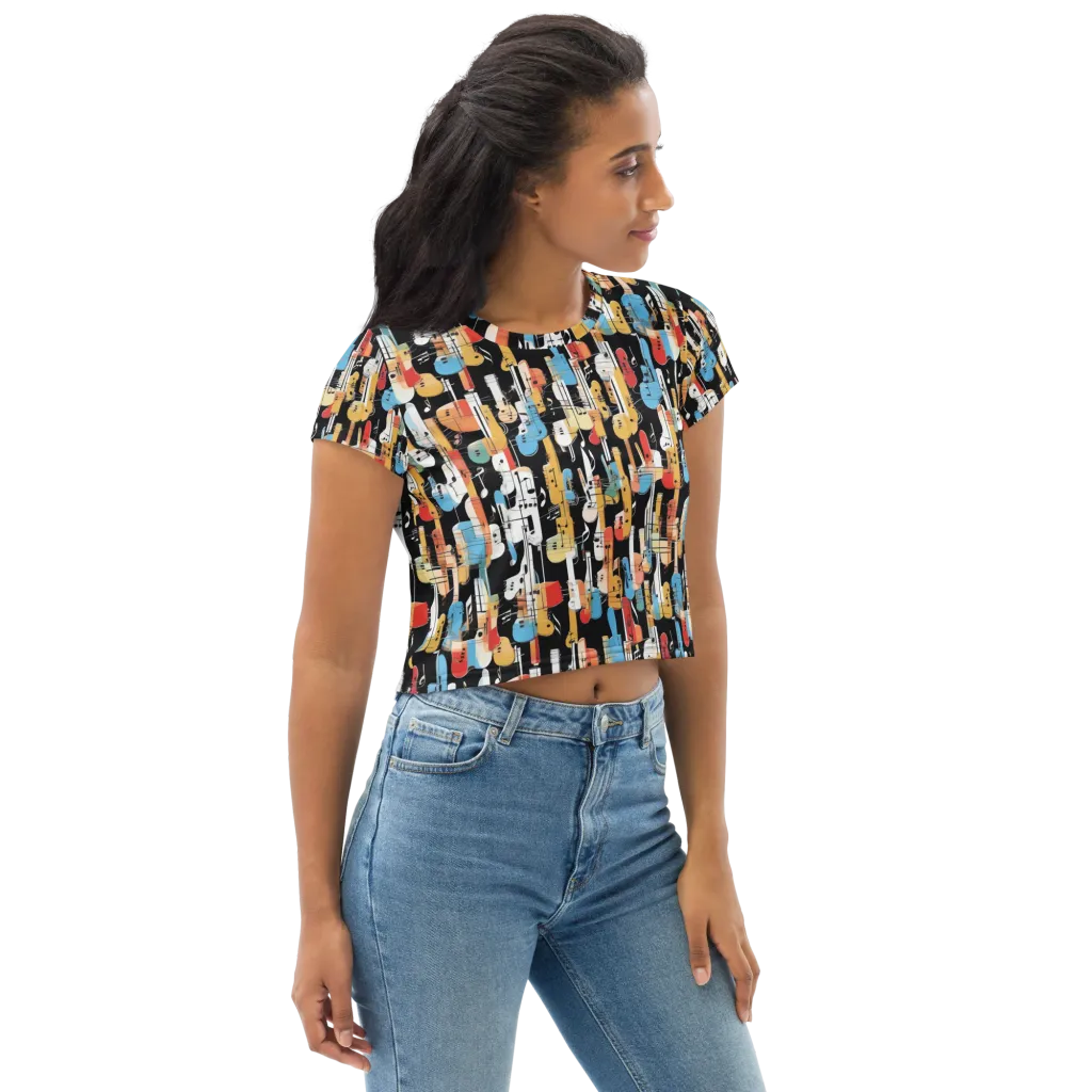 Jazz Mosaic on Crop Tee — Right Front