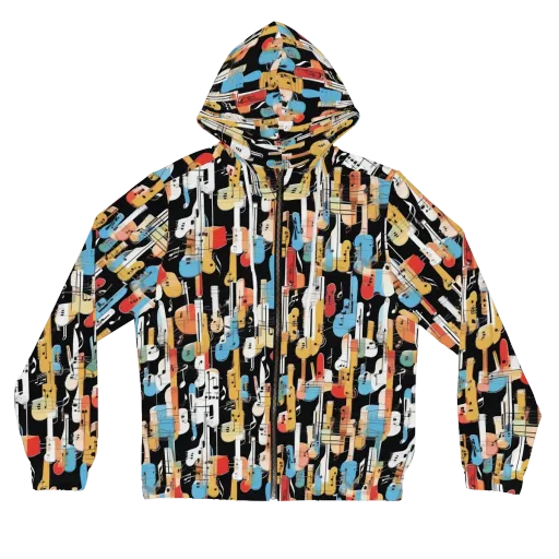 Jazz Mosaic on a Women's Full-Zip Hoodie