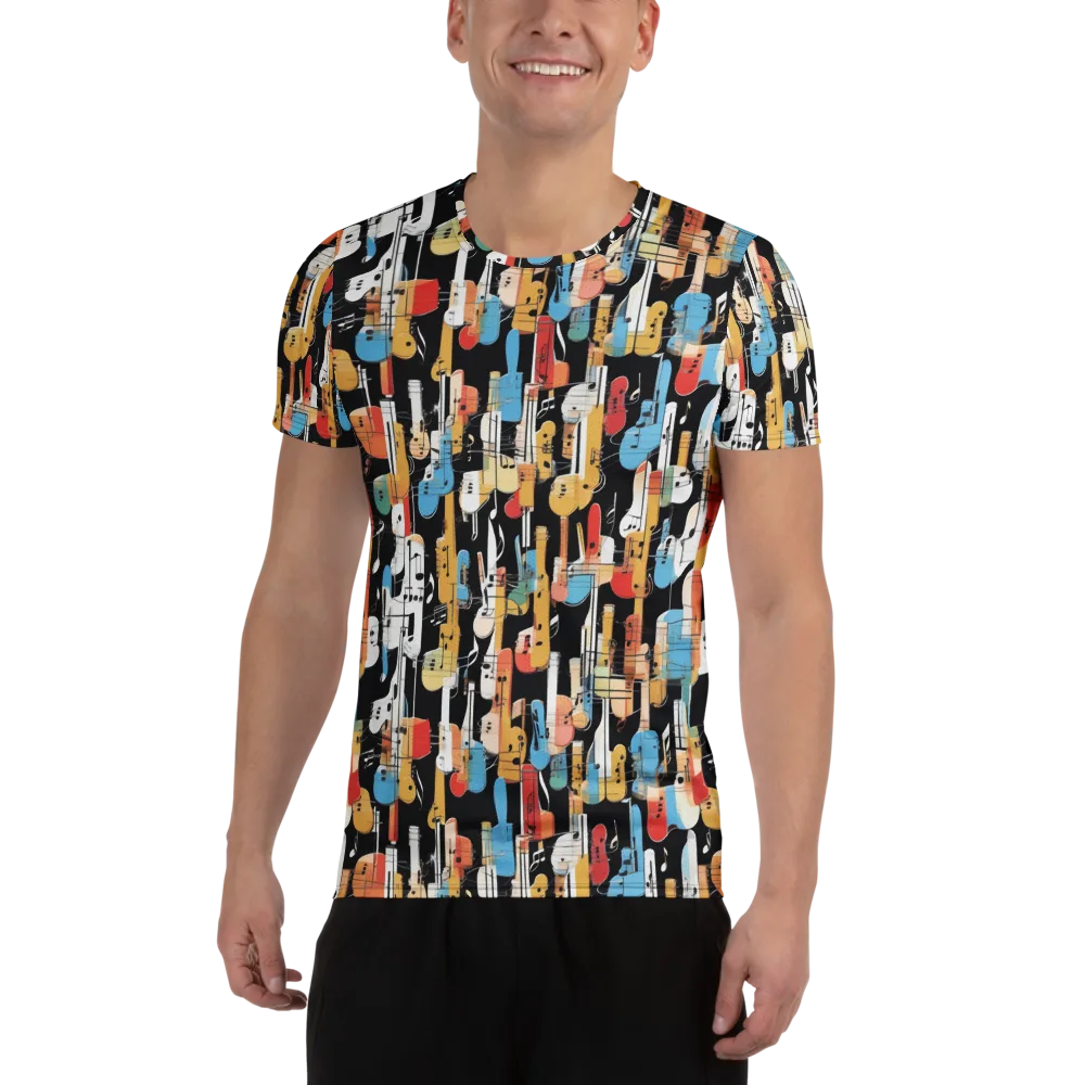 Jazz Mosaic on Men's Athletic T-Shirt — Front