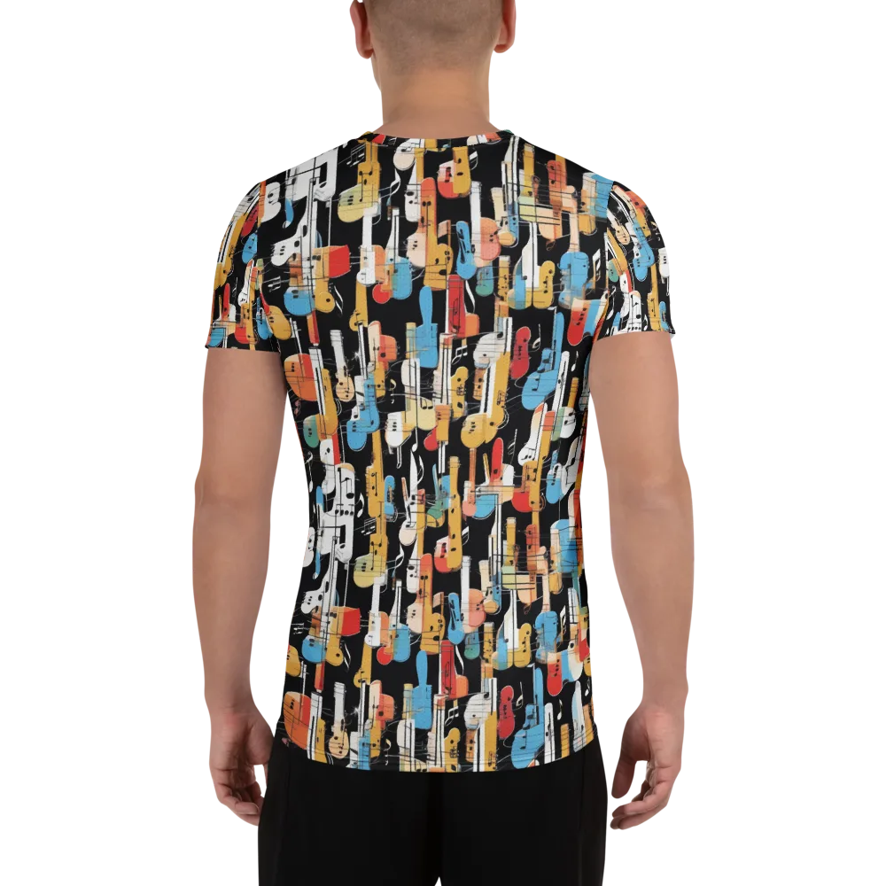 Jazz Mosaic on Men's Athletic T-Shirt — Back