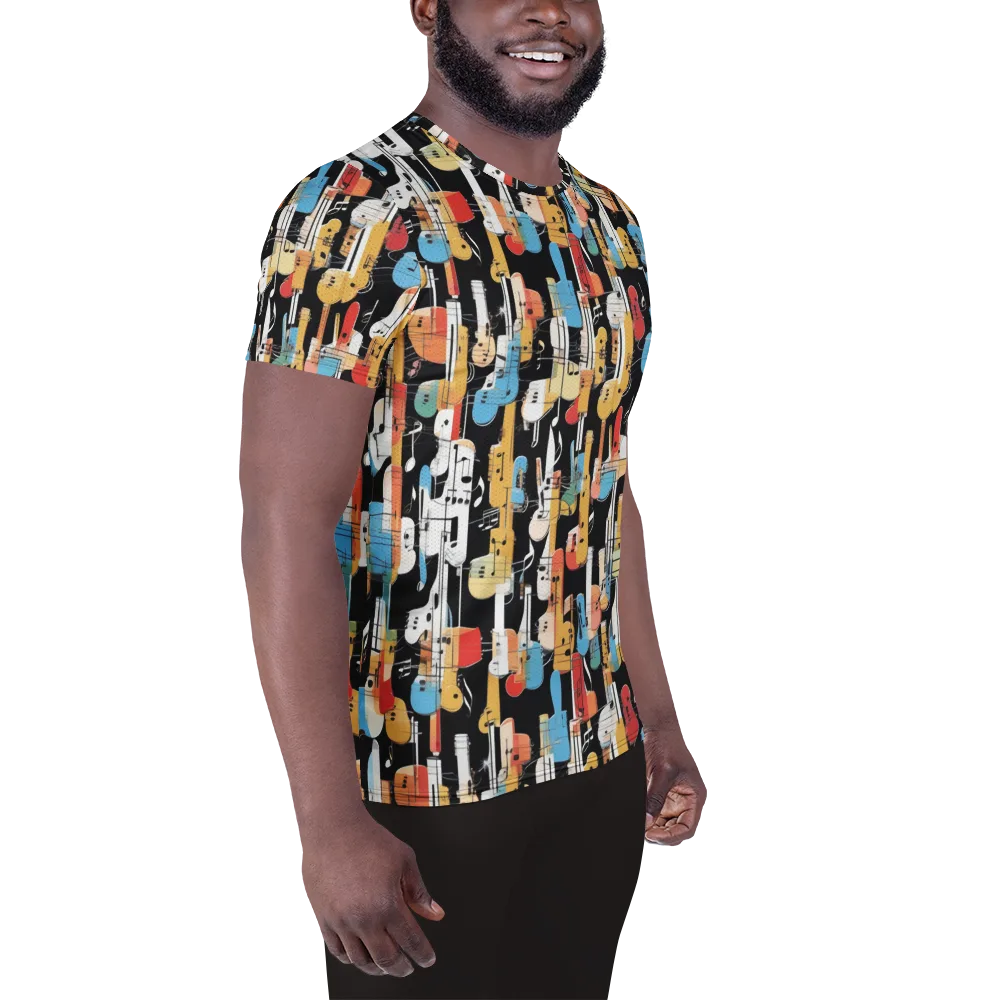 Jazz Mosaic on Men's Athletic T-Shirt — Right