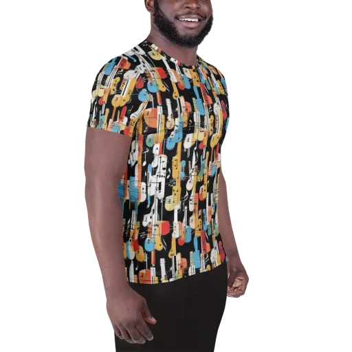 Jazz Mosaic on a Men's Athletic T-Shirt
