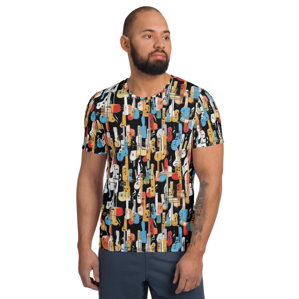Jazz Mosaic on Men's Athletic T-Shirt — Front