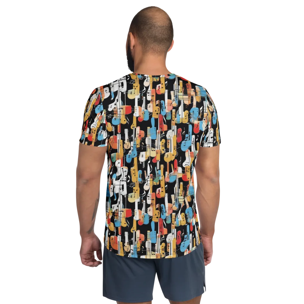 Jazz Mosaic on Men's Athletic T-Shirt — Back