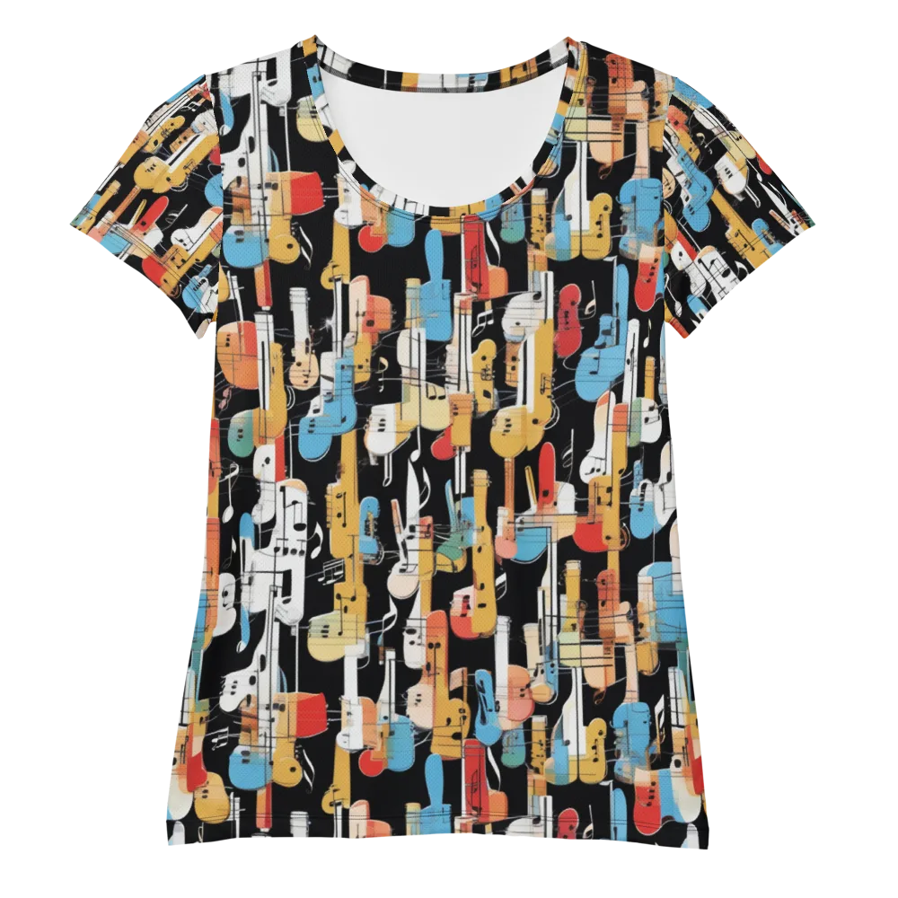 Jazz Mosaic on Women's Athletic T-Shirt — Front