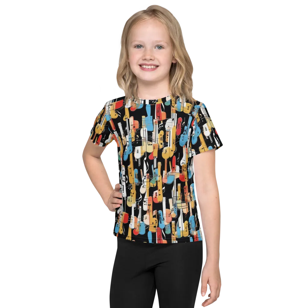 Jazz Mosaic on Kids Crew Neck T-Shirt — Front