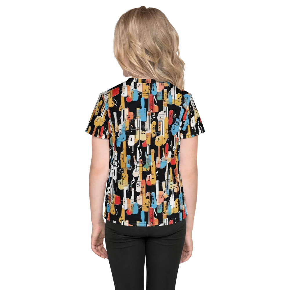 Jazz Mosaic on Kids Crew Neck T-Shirt — Back
