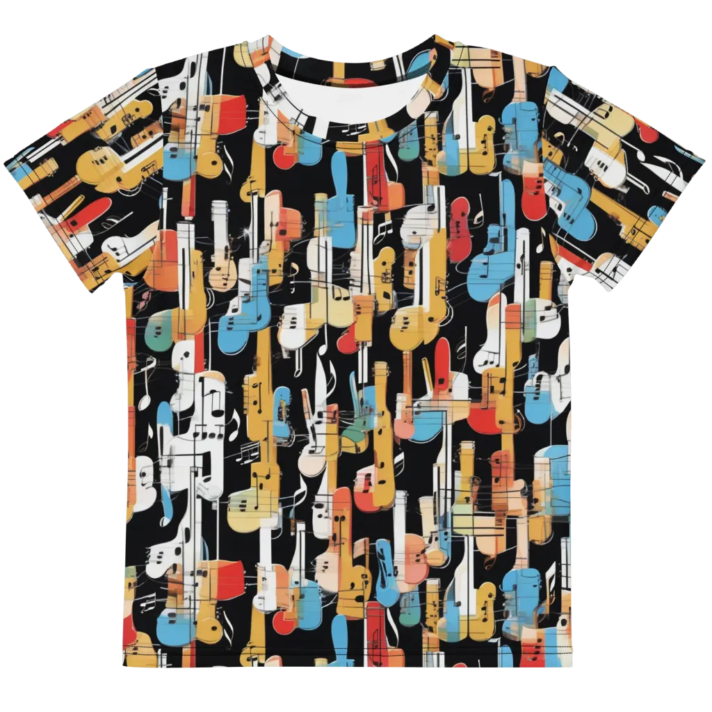 Jazz Mosaic on Kids Crew Neck T-Shirt — Front