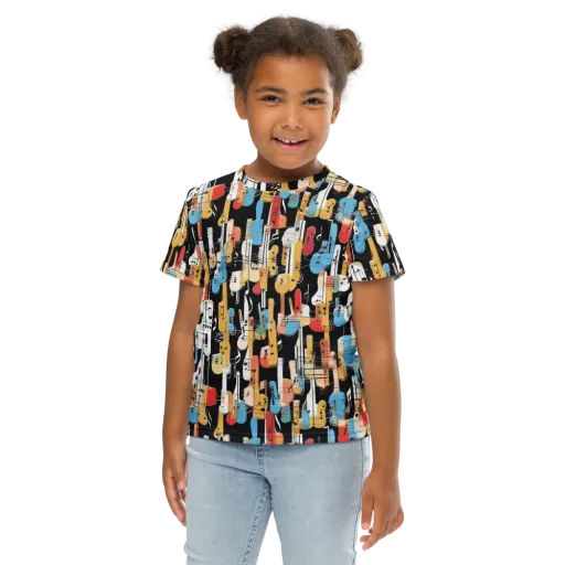 Jazz Mosaic on a Kids Crew Neck T-Shirt