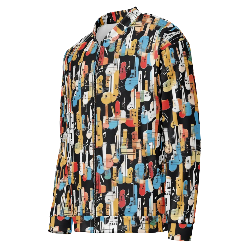 Jazz Mosaic on Bomber Jacket — Left Front