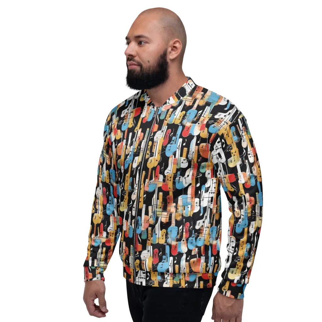 Jazz Mosaic on Bomber Jacket — Left