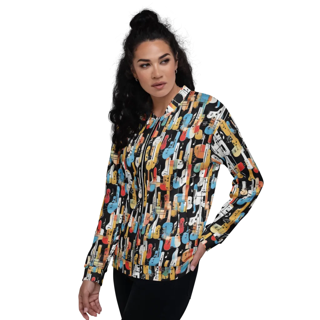 Jazz Mosaic on Bomber Jacket — Left