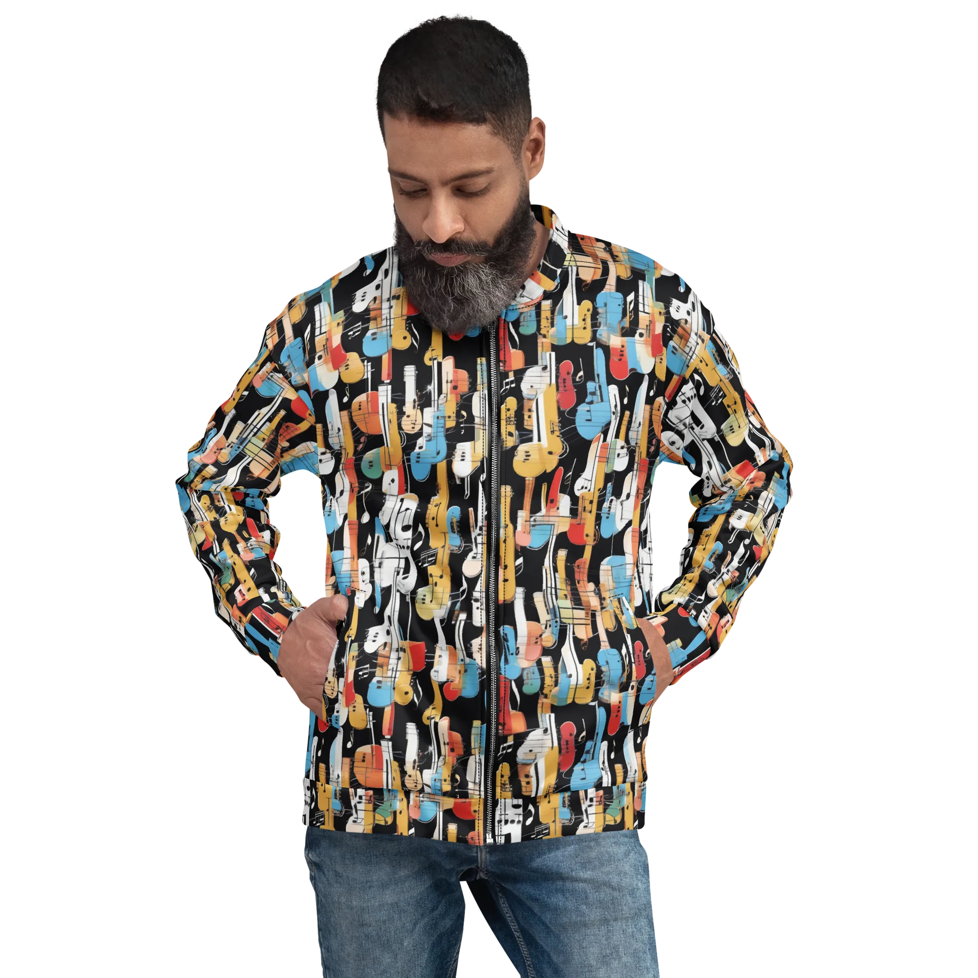 Jazz Mosaic on Bomber Jacket — Front