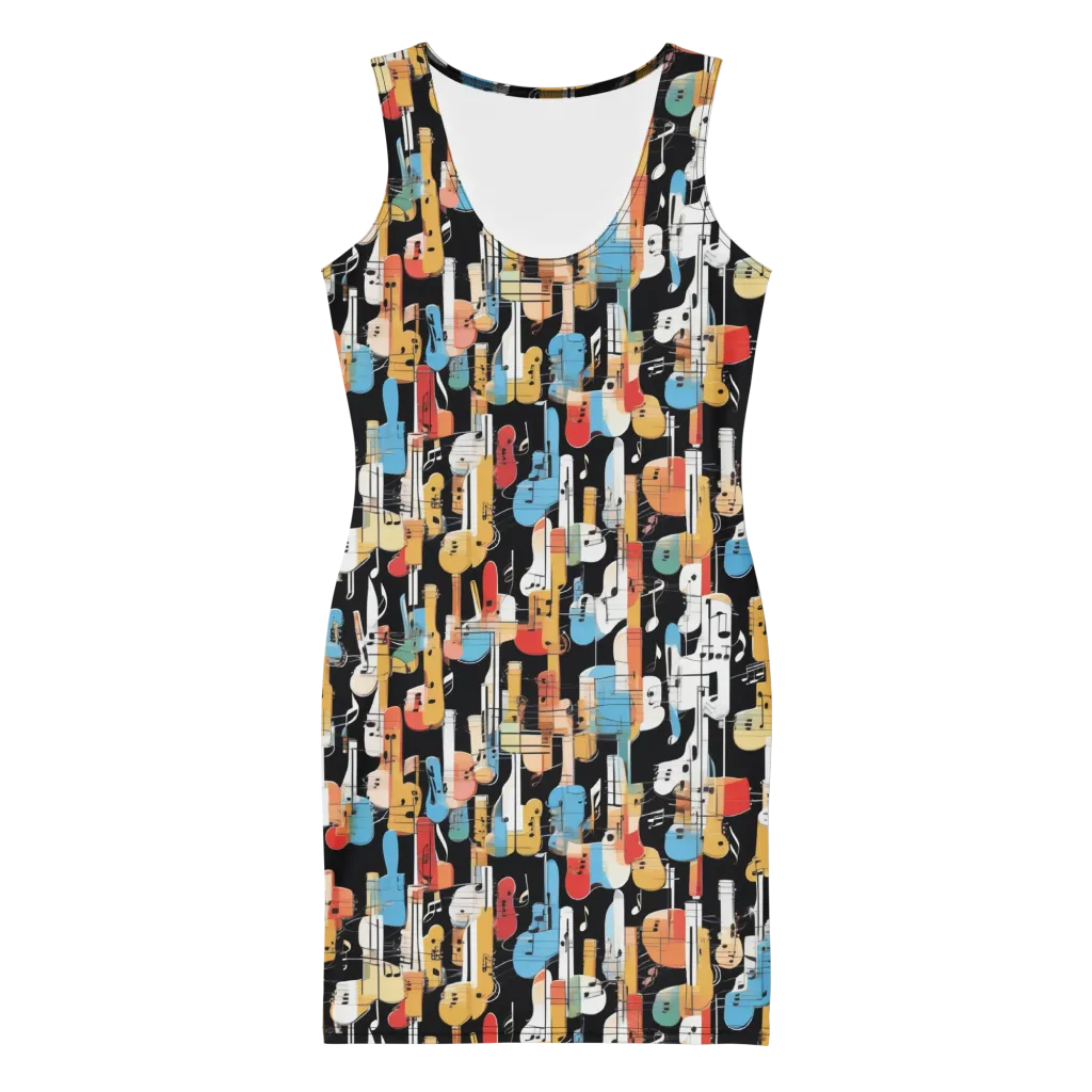 Jazz Mosaic on Bodycon Dress — Front