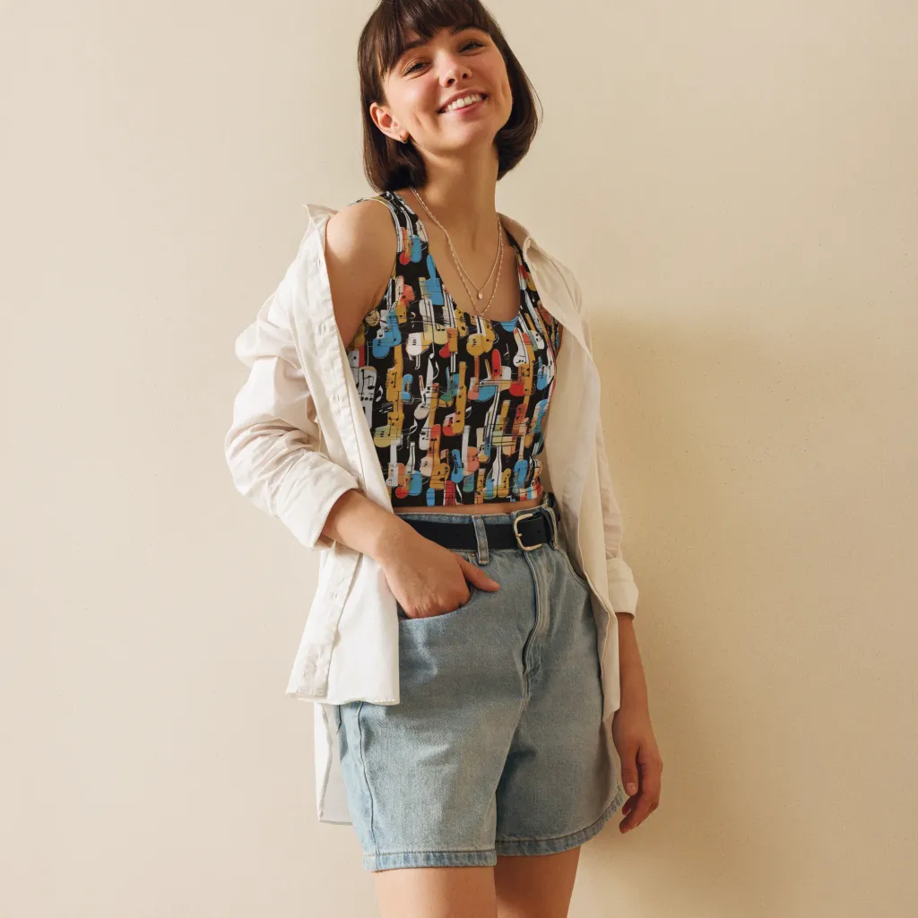 Jazz Mosaic on Crop Top — Front