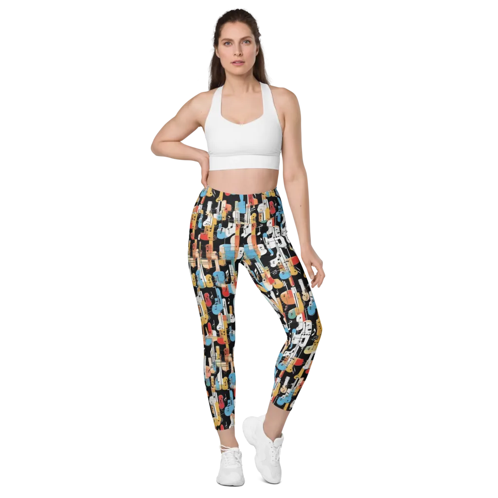 Jazz Mosaic on Leggings with Pockets — Front