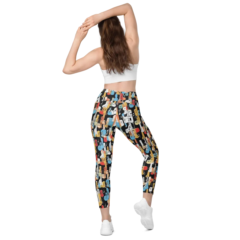 Jazz Mosaic on Leggings with Pockets — Back
