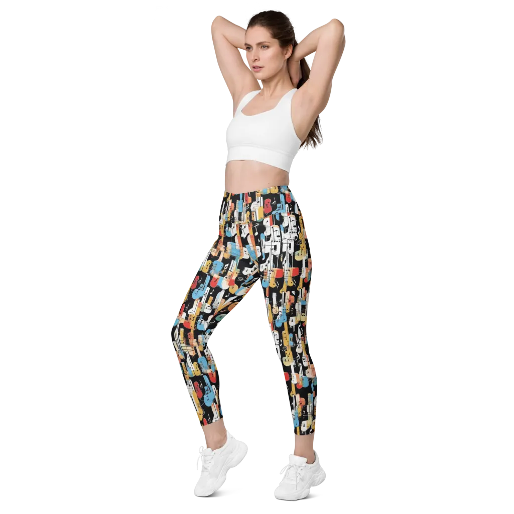 Jazz Mosaic on Leggings with Pockets — Left Front