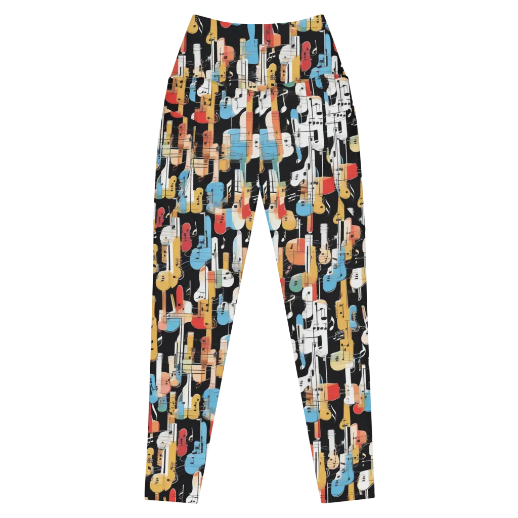 Jazz Mosaic on Leggings with Pockets — Front