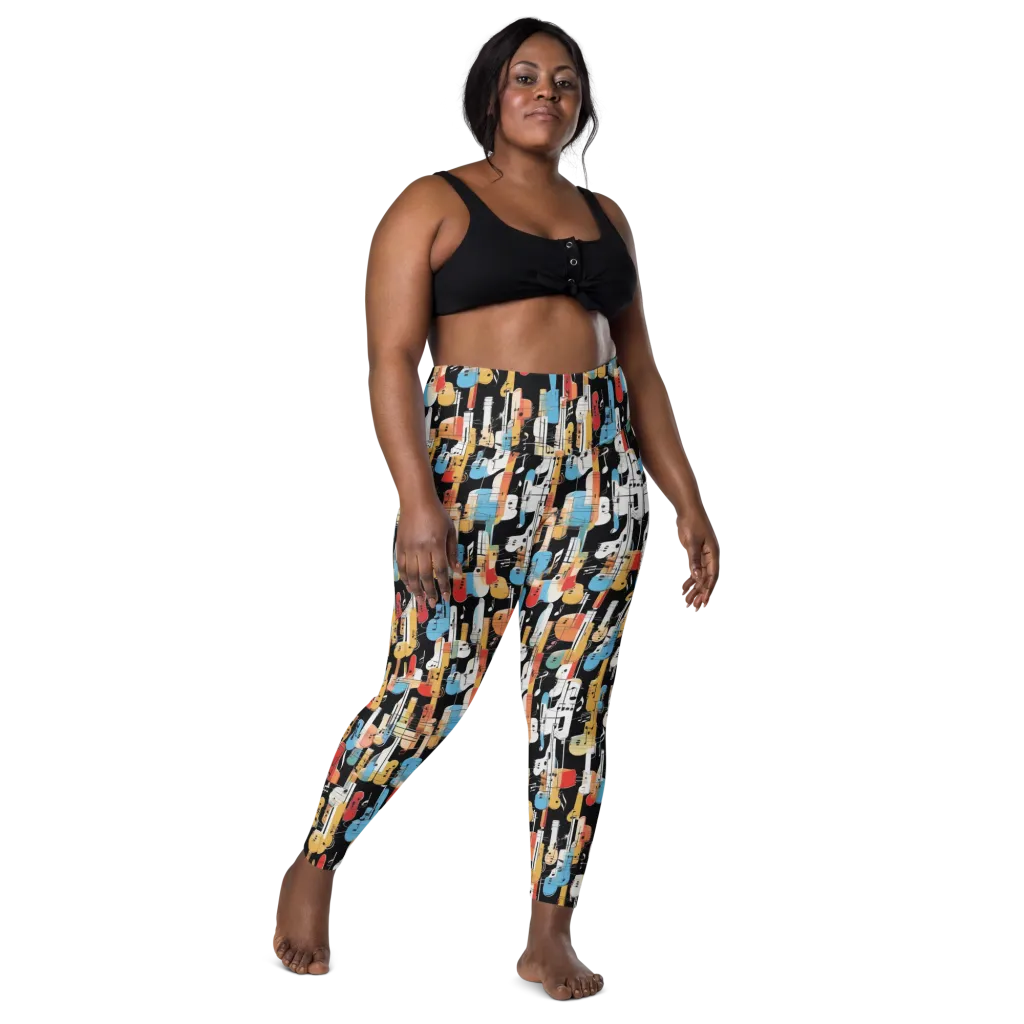 Jazz Mosaic on Leggings with Pockets — Front