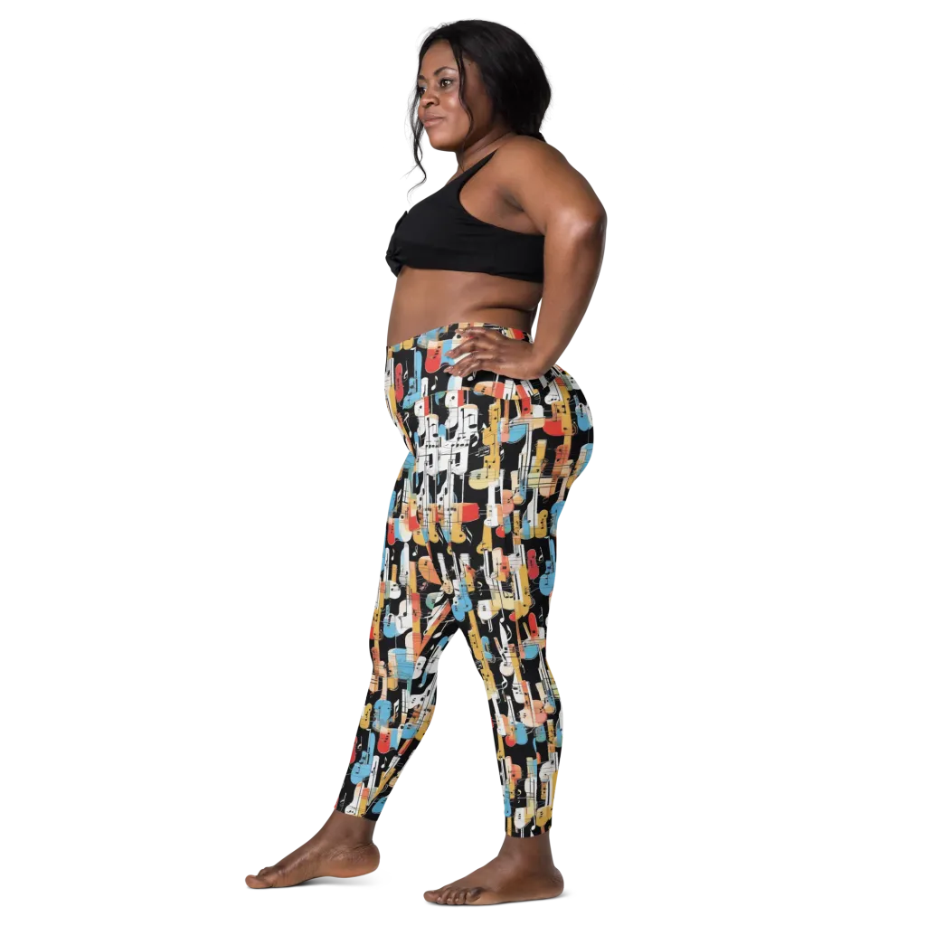 Jazz Mosaic on Leggings with Pockets — Left
