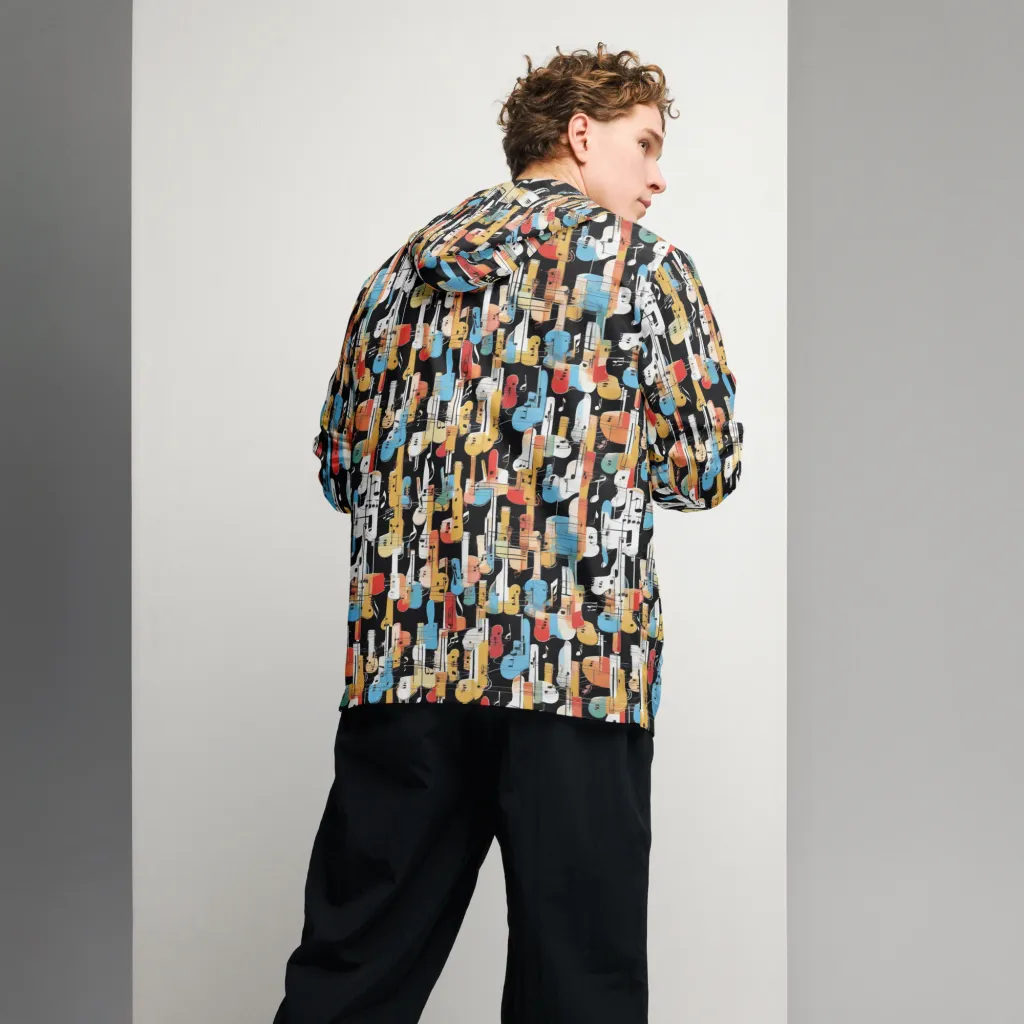 Jazz Mosaic on Men's Windbreaker — Back