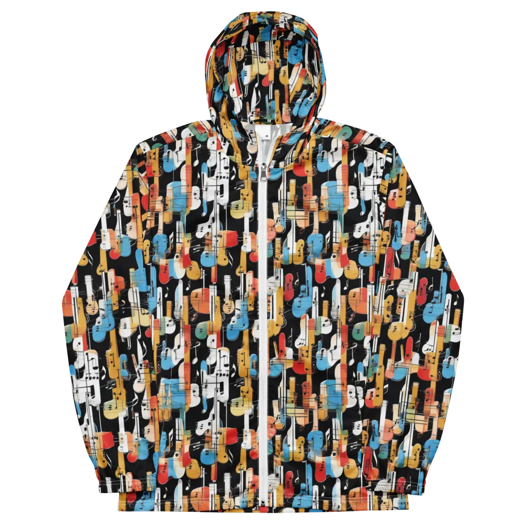 Jazz Mosaic on Men's Windbreaker — Front