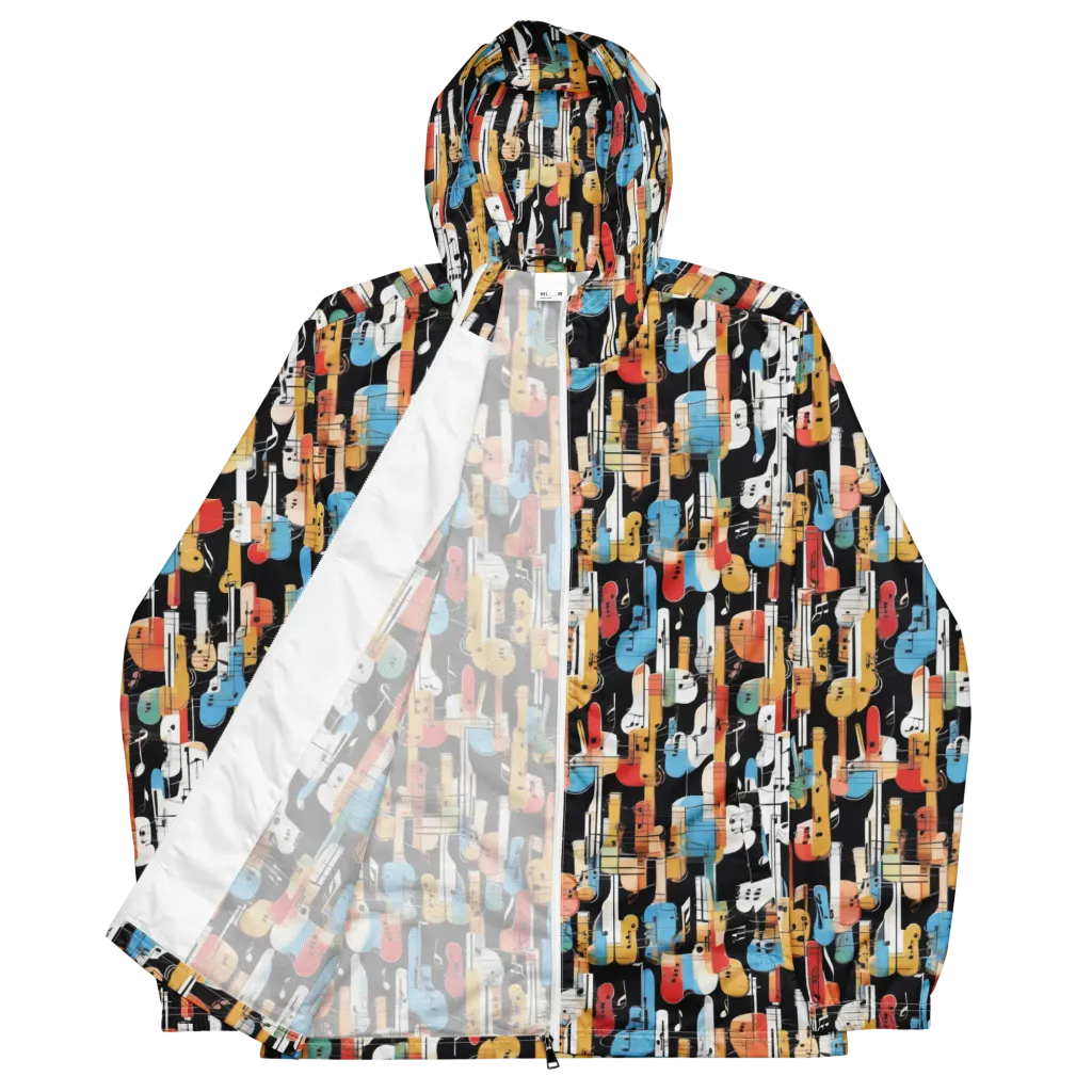 Jazz Mosaic on Men's Windbreaker — Front